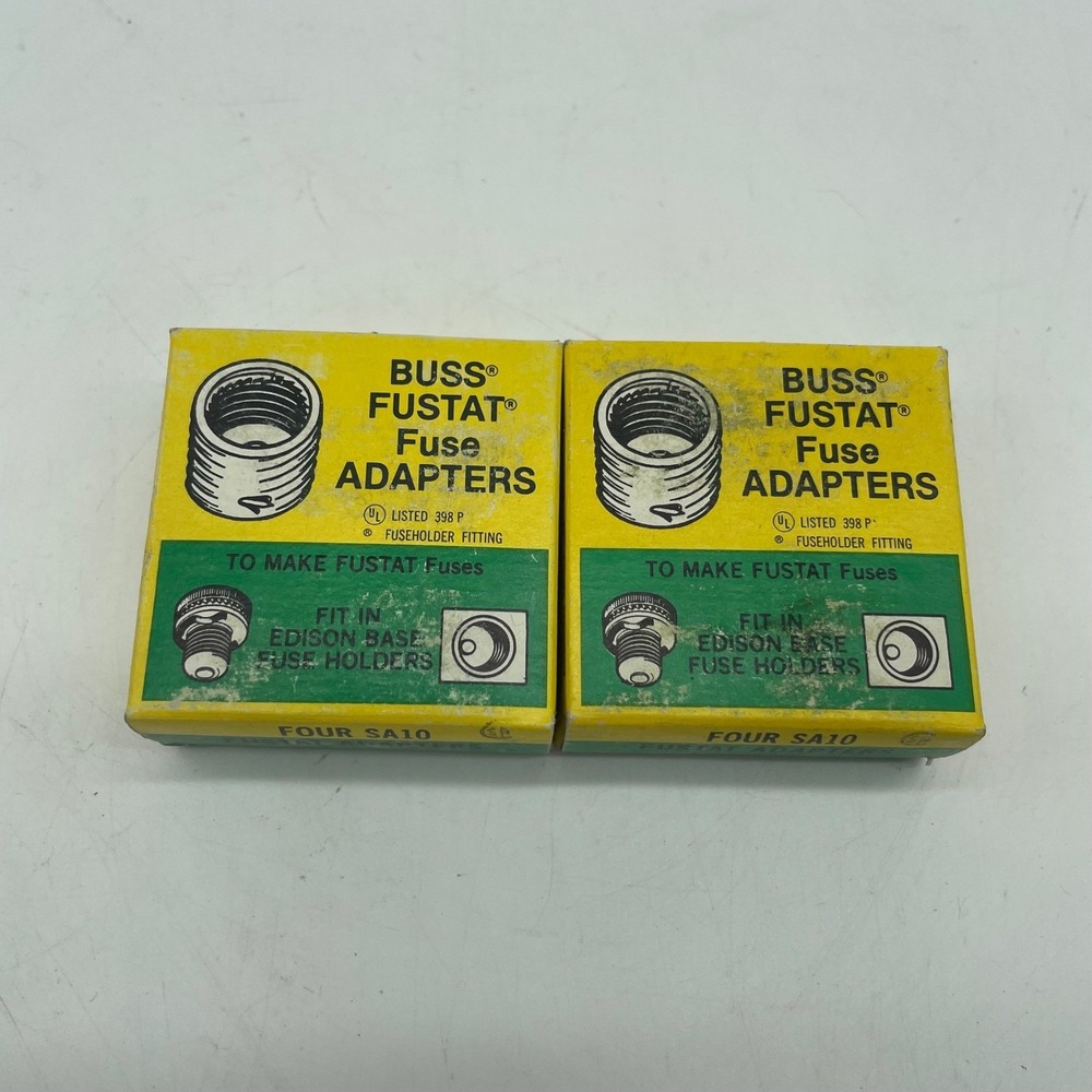 Buss Fustat Fuse Adapters SA10 Edison Base 10 9 8 7 Amp 2 Boxes of 4 Total 8